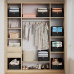 Homsorout Fabric Closet Storage Cubes - 8 Pack Square Storage Bins with Dual Handles for Clothes, Towels, Toys, Cube Storage 