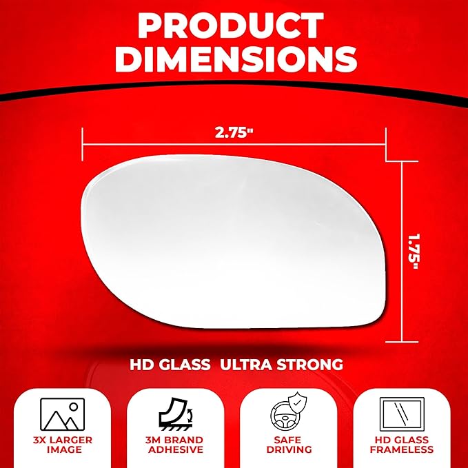 Blind Spot Convex Car Mirror - Rearview Accessories for Car Interior - Automotive Blindspot Mirrors for Larger Image and Improved Traffic Safety (2-Pack)