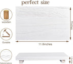 zoocatia Small Wood Tray Pedestal Stand Farmhouse Bathroom Decor Decorative Wooden Riser Kitchen Soap Dish Holder for Vanity,