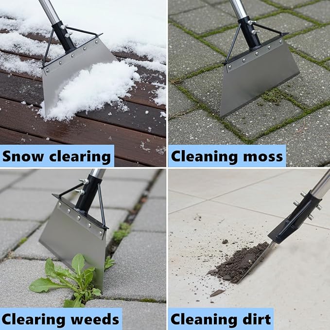 Garden Flat Shovel, 60in Heavy Duty Multi-Purpose Cleaning Shovel, Floor Scraper, Snow Shovel, for Trimming Lawn Edges, Removing ice and Snow, and Cleaning The Ground