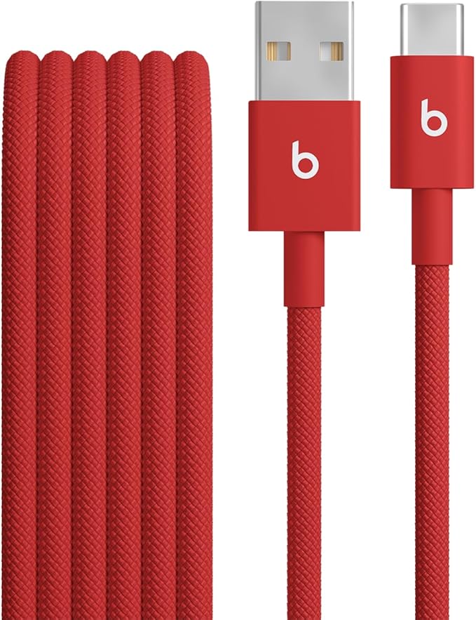 Beats USB-A to USB-C Woven Cable Fast Charging Durable and Tangle-Free Design Compatible Charger for Apple & Android Devices 