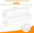 96-Slots Pen Display Stand,2-Tier Acrylic Pen Holder for Craft Shows,12mm Beadable Pens Stand Paint Brush Holder Pencil Organ