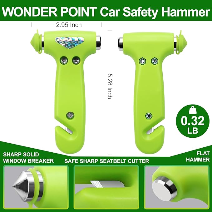 Car Window Breaker, Safety Hammer - 3 in 1 Escape Tools, Window Breaker Seatbelt Cutter, Roadside Emergency Kit with Light Re
