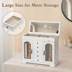 Miratino Jewelry Box for Women Girls, Wooden Jewelry Organizer Box with Mirror, 5 Layer Jewelry Storage Case Display for Neck