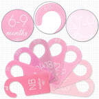 Whaline Acrylic Baby Closet Dividers Pink Hanging Infant Clothes Hanger Separators Thicken Baby Wardrobe Organizers for Home 