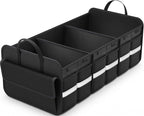 Trunk Organizer for SUV, Large trunk organizer for car, Collapsible Multi-Compartment Car Trunk Organizer, Sturdy Cargo Trunk
