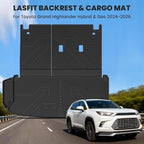 LASFIT Cargo Mat for Toyota Grand Highlander 2026 2025 2024 (Include Hybrid), All Weather TPE Custom Fit Rear Trunk Mat For Grand Highlander Accessories, 2026-2024 Grand Highlander Cargo&Backrest Mats