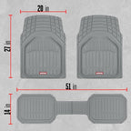 Motor Trend FlexTough Defender Floor Mats for Cars & TrunkShield Trunk Mat Set, Next-Gen Deep Dish Heavy Duty All Weather, Rubber Car Floor Mat Set for Auto Truck Van SUV
