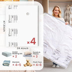 TAILI 4 Pack Vacuum Storage Bags, XXL Jumbo (47x39 Inch), Vacuum Sealed Bags for Comforter and Blankets, Bedding, Clothing, G