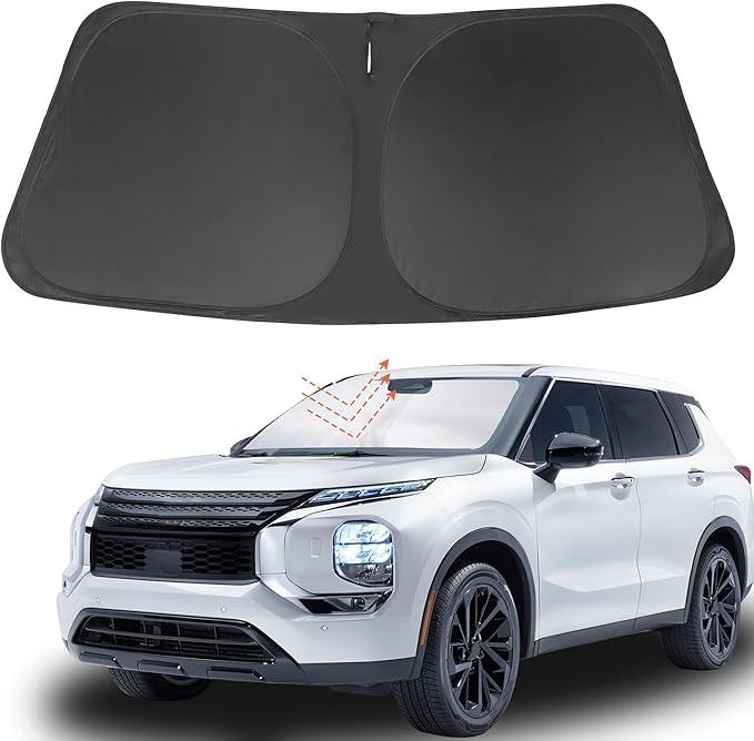 Front Windshield Sun Shade Foldable Car Front Window Sun Shade Windshield Shade Fit for Mitsubishi Outlander 2022-2026(NOT for Outlander Sport) Block UV Rays Keep Cooler