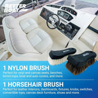 Upholstery Brush Set, Carpet and Car Cleaning Brushes, Horsehair Detailing Brush for Upholstery Cleaner, Leather, Interior, B