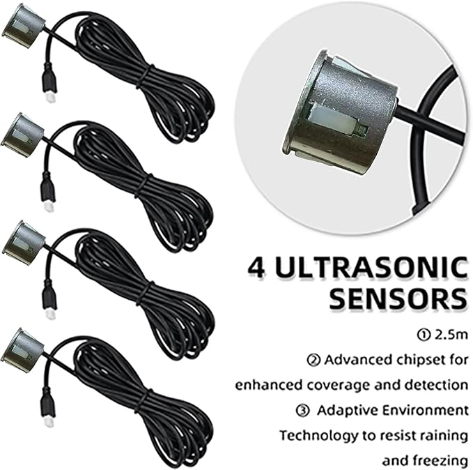 LCD Parking Sensor Kit - Displays Data on Original Screen, Easy Rear Installation, Compatible with All Camera Formats (AHD, C