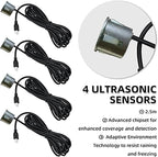 LCD Parking Sensor Kit - Displays Data on Original Screen, Easy Rear Installation, Compatible with CVBS Cameras (Not for AHD), 18 Probe Colors to Match Any Vehicle（Darkgrey）