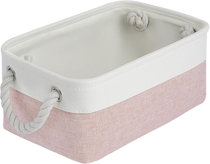 Storage Baskets for Shelves 11.8x7.9x5.2 Inch, Foldable Fabric Storage Bins with Handles, Small Storage Baskets for Organizin