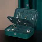 Hatori Travel Jewelry Box, PU Leather Small Jewelry Organizer for Women Girls, Portable Mini Travel Case Display Storage Hold