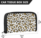 Car Tissue Holder Car Visor Organizer Tissue Box Holder for Car Sun Visor Organizer with Car Vehicle Accessories Essentials Interior for Women Men Yellow Leopard Pattern