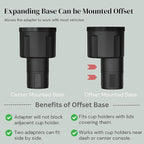 Swigzy Car Cup Holder Expander Adapter for Large Water Bottles - [Patented & Upgraded] - Holds: Hydro-Flask, Yeti, Nalgene, O