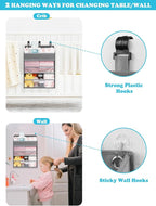 Hanging Diaper Caddy Organizer Crib Organizer–Spacious Baby Girl/Boy Nursery Storage Organizer for Changing Table, Playpen/Wa