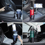 This Hill Car Cup Holder Expander Adjustable Base with Phone Mount 360° Rotation Cup Holder Cell Phone Holder for Car Compati