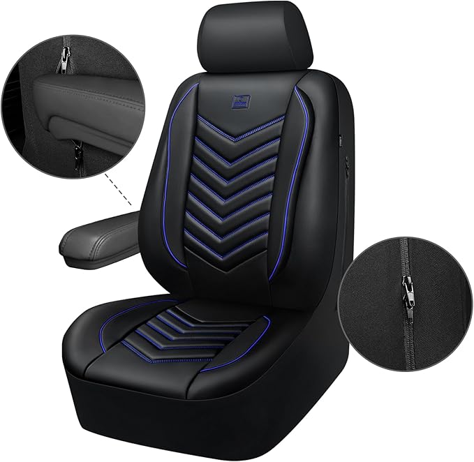 CAR PASS 3D Foam Faux Leather Car Seat Covers Front Seats,Waterproof Leather Front Seat Cover for Car,Universal Fit for SUV T