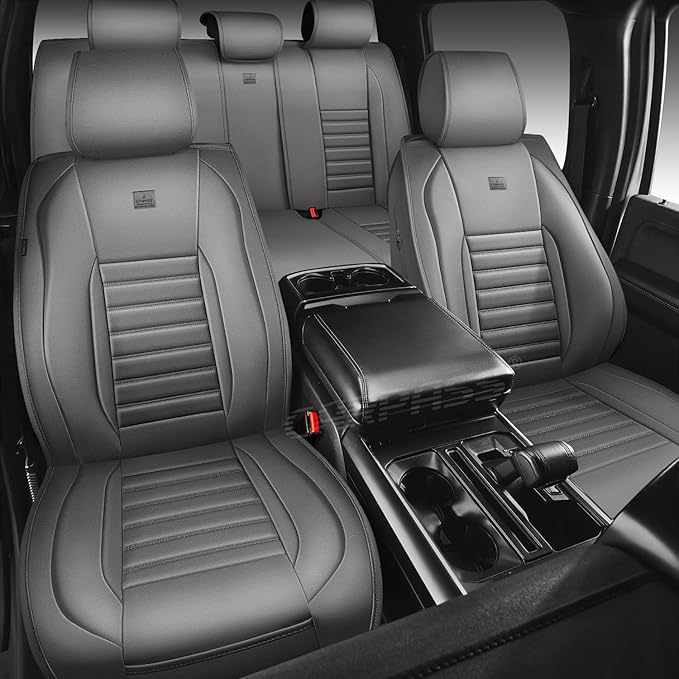 CAR PASS Nappa Leather Car Seat Covers Full Set, Luxury Seat Protector for Cars, Waterproof Anti-Slip Car Seat Cushion Armres