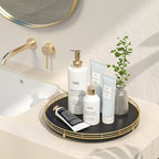 13" Oak Wood Bathroom Tray for Counter, Vanity Tray for Perfume Lotion Candle Makeup Jewelry Sink Soap Holder Turntable Dress