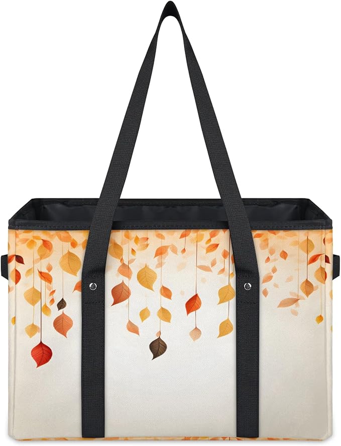 Reusable Grocery Bags Heavy Duty Shopping Bags Foldable Large Tote Bags with Long Handles & Hard Bottom