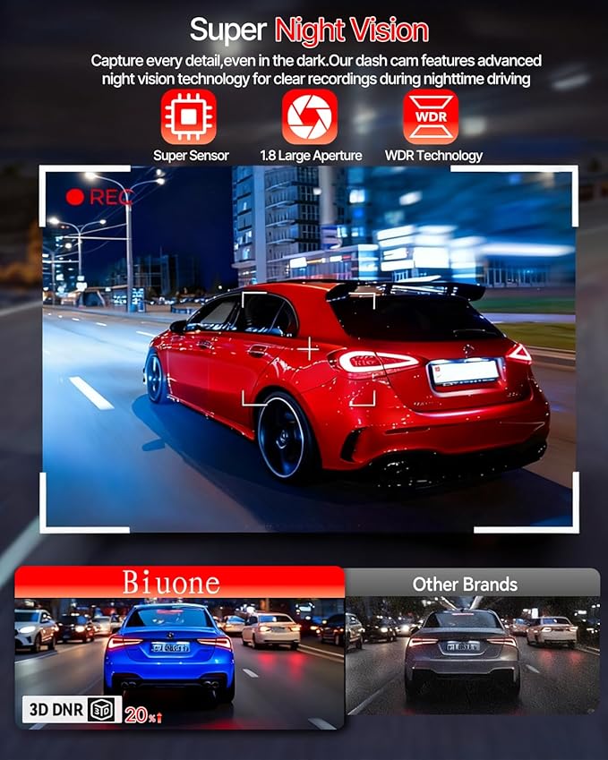 Dash Cam Front and Rear, 4K Full HD Dual Dash Camera for Cars W/ 64GB Card Included, Built-in 5G WiFi & GPS, Car Camera Dashc
