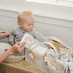 PUTSKA Baby Diaper Caddy Organizer - Nursery Storage Basket for Diaper Station, Baby Basket Shower List and Registry Gift Mus