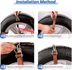 RUITO Emergency Snow Chains, Universal Tire Snow Chains for car suv semi trucks atv, Applicable Tire Width 225-295mm, Durable