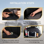 2PCS Car Seat Back Organizer, Waterproof Vehicle Storage Bag with Touch Screen Tablet Holder & 9 Pockets, Auto Kick Mats Back Seat Protector for Kids, Universal Travel Accessories (Gray/Large)