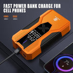 Sorghum Battery Jumper Starter Portable - 8000A Car Battery Jump Starter with Air Compressor, 150PSI Jump Box with Tire