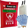 Protect Life Saving Emergency Fire Blankets 1 Pack - 40"x40", Fiberglass Fire Blanket for Home & Kitchen - Fire Suppression o