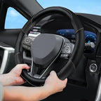 Soft Leather Steering Wheel Cover with Breathable Design and Anti-Slip Grip, Fully Compatible with Tesla, Toyota, Honda, Niss