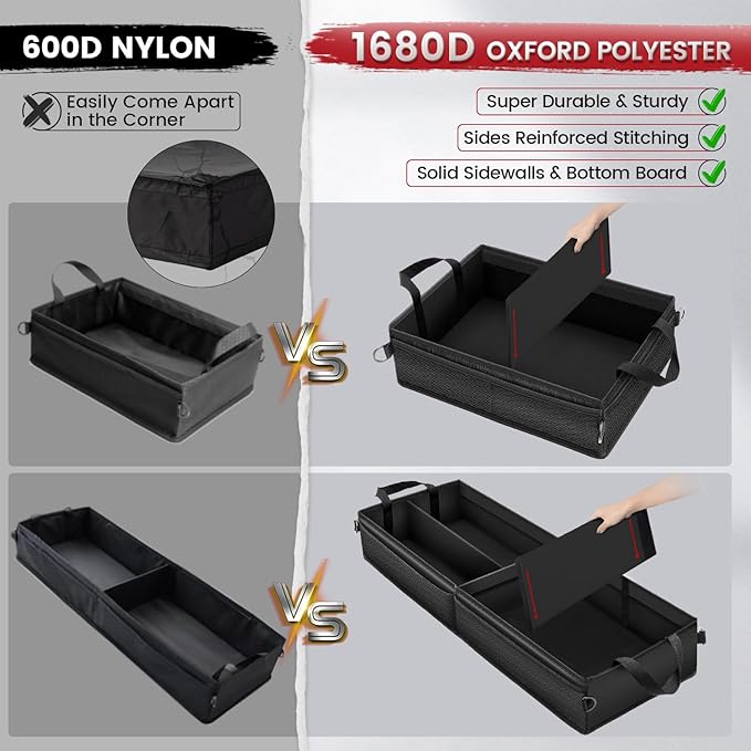 Truck Under Bench Seat Storage with Removable Divider for Ford F150, Chevy Silverado Under the Seat Organizer and Underseat
