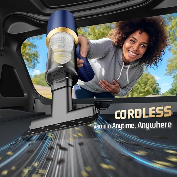 Car Handheld Vacuum Cordless: Car Vacuum Cleaner with 16000Pa Ultra-Strong Suction, Brushless Motor & HEPA Filter - Lightweig