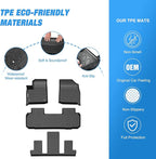 Nilight TPE Floor Mats for 2018 2019 2020 2021 2022 2023 2024 2025 Chevy Traverse Bucket Seats,All Weather Custom Fit Heavy Duty Floor Liners