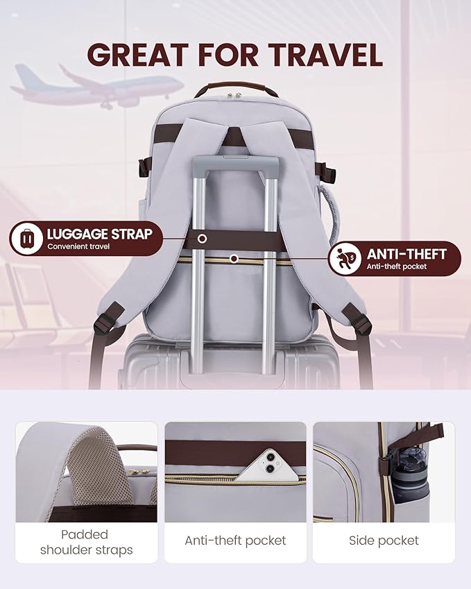 LOVEVOOK Travel Backpack for Women & Men 40L,Airline Approved Carry On Backpack Travel Essential,TSA Carry on Luggage,Persona