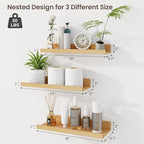 Axeman Picture Ledge Shelf | 16 Inch Oak Floating Shelves Set of 3 | Rustic Wood Wall Shelves with Lip | 16" Oak Picture Shel