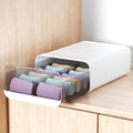 Underwear Organizer Drawer, 12 Cells Plastic Sock Underwear Storage Drawer, Stackable Closet Organizers and Storage Box for B