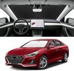 Custom Fit Windshield Sun Shade for Hyundai Sonata 2015-2019, Blocks UV & Heat, Front Window Sunshade Accessorie, Easy Fold & Store Keep Your Car Cooler
