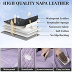 Coverado Car Seat Covers Full Set, Purple Leather Seat Covers for Cars, Luxury Front and Back Car Seat Protector, Universal W
