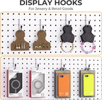 INCLY 1/4" Pegboard J Hooks, 100PCS Heavy Duty Peg Board Hooks Accessories with Peg Locks & Rubber Tipped, Peg Board Tool Han