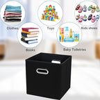 STOREONE Fabric Storage Bins Cubes Baskets Containers-(11X11X11) with Dual Handles Cube Storage Organizer Bins for Shelf Clos