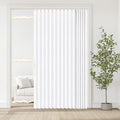 Jilron Accordian Door Curtain, 100% Blackout Folding Magnetic Doorway Curtains,Linen Style Closet Doors,for Room Divider,Priv