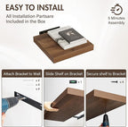 12 Inch Floating Shelves, 12" Deep Floating Shelf Wall Mounted, 12" Wall Shelves, Rustic Deep Bookshelf, Extra Deeper Display