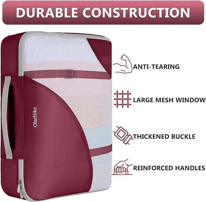 8 Set Packing Cubes for Travel, Gifts for Women Mom,Anti-Tearing Suitcase Organizer for Luggage with Shoe & Hanging Toiletry 