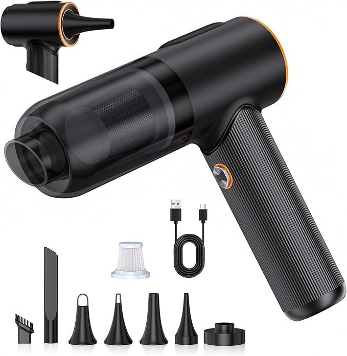 Car Vacuum Cleaner, 20000Pa Suction Power Handheld Vacuum Cleaner, 4-in-1 Portable Car Vacuum with 2 Suction Modes, Cordless 