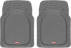 Motor Trend 2 Piece Front Car Floor Mats- Gray FlexTough Contour Liners-Deep Dish Heavy Duty Rubber Floor Mats for Car SUV Truck & Van-All Weather Protection, Universal Trim to Fit
