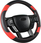 GIANT PANDA Steering Wheel Cover for Ford F150 F250 F350 Expedition - Black+Red